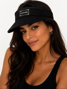 Black Visor with Logo Plaque